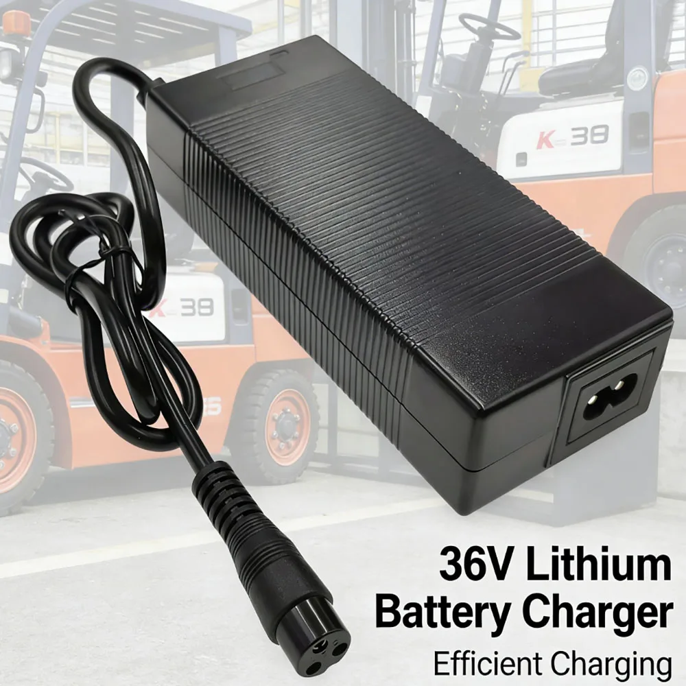 42V 2A Battery Charger for 36V Li-ion Battery with 3-Prong Inline Connector GX16 Plug