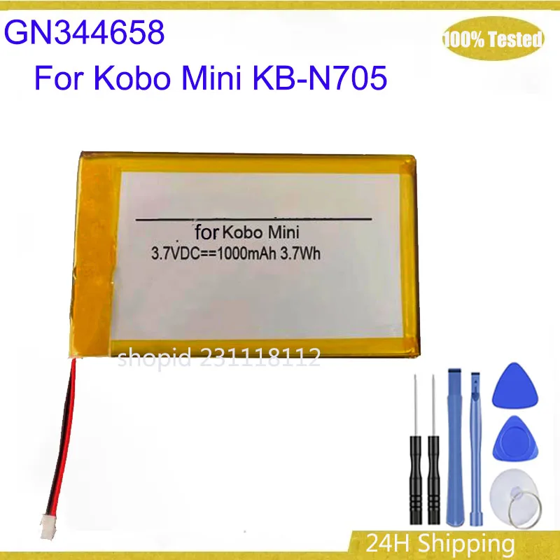 

GN344658 Battery For Kobo Forma Glo Clara Libra HD Tolino Mini KB-N705 E-reader E-book Battery 3.7V 1000mAh Batteria + Tools