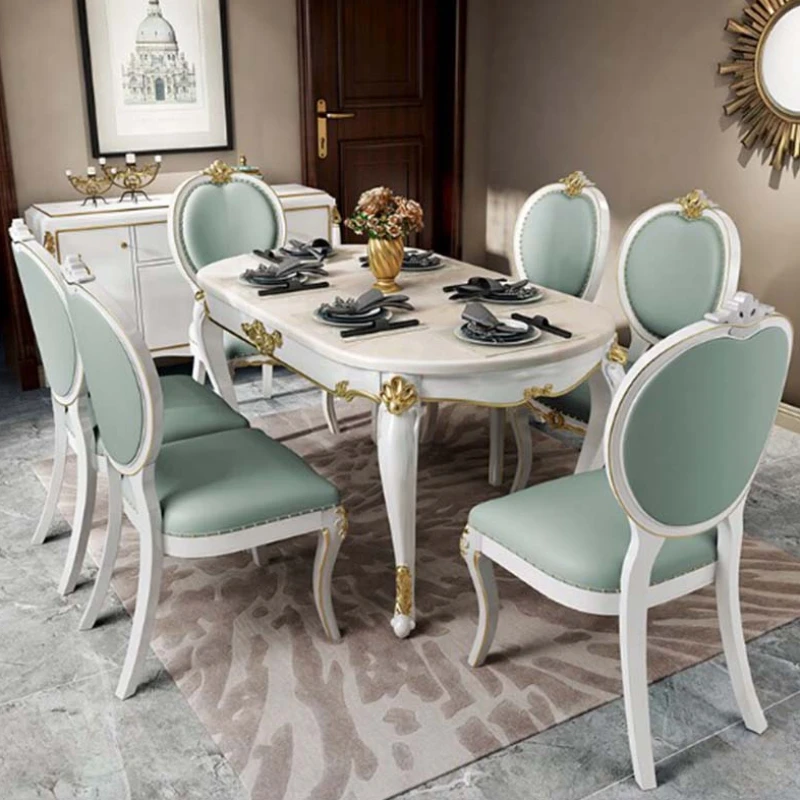 Villa Oval Dining Table Kitchen Marble European Bistro Design Modern Dining Table Rectangular Balcony Muebles Unique Furniture