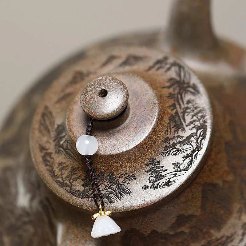 Clay Teapot, Ore, Agarwood Mud, Wood Burning, Cloud Furnace, Teapot, Teapot, Chinese Tea Set Ceramic Teapot-AD23