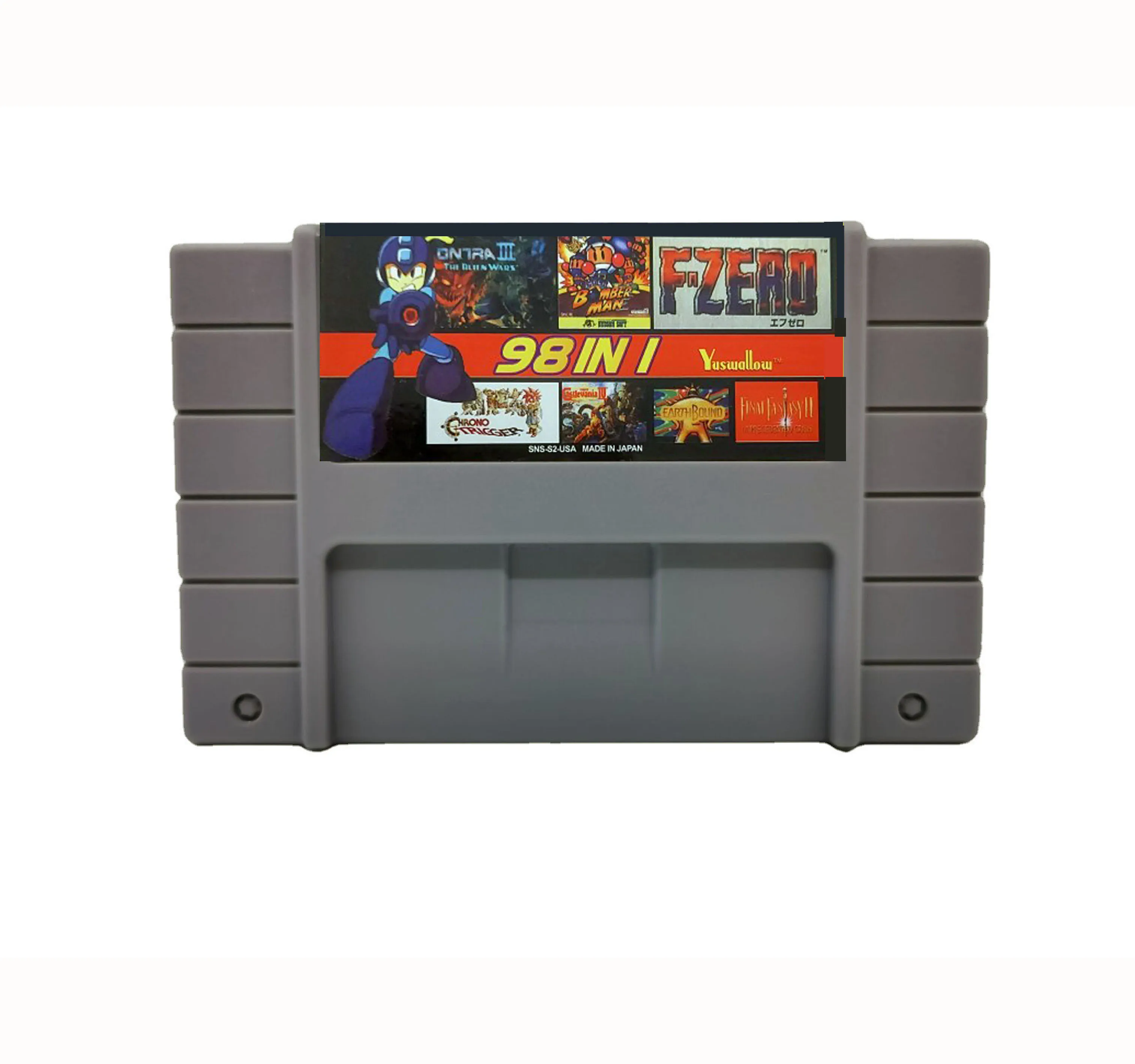 Schede di memoria yushallow per macchine per videogiochi Super 98 in 1 versione usa con gioco Captain Commando Contra III Megaman X 7