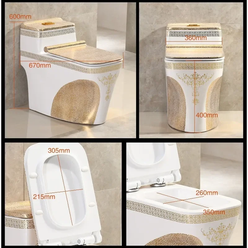 Wholesale Gold Swirl Toilet Large Diameter Silent Flush Ceramic Bathroom Commode Chaozhou Guangdong Household Sanitary Ware