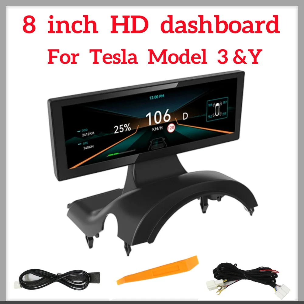 NEW Model 3/Y Dashboard Cluster Instrument 8 Inch IPS LCD Information Displayer For Tesla Model 3/Y Modification Accessory