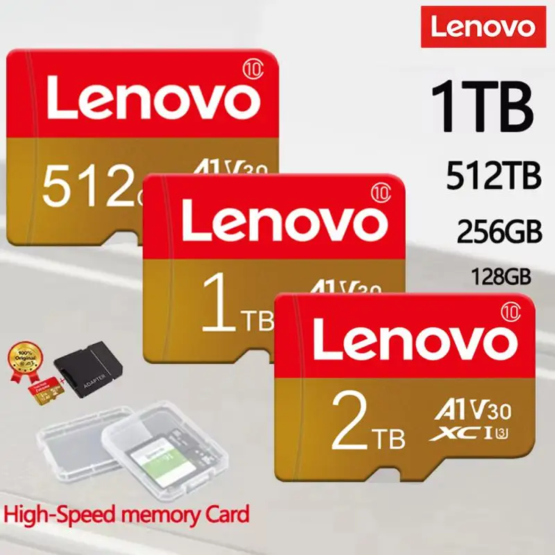 Lenovo การ์ดหน่วยความจำ V30 Class 10 2TB 1TB 512GB SD CARD 256GB TF Card 128GB UHS-1 4K Micro tf/sd Card สำหรับ Nintendo SWITCH Ps5