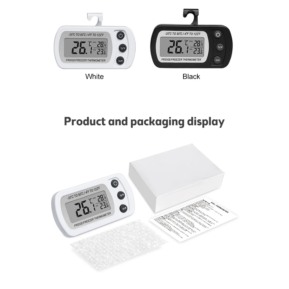 Mini Digital Thermometer Hygrometer LCD Multi-Purpose Bedroom Cold Storage Refrigerator Thermo-Hygrometer Household With Hook