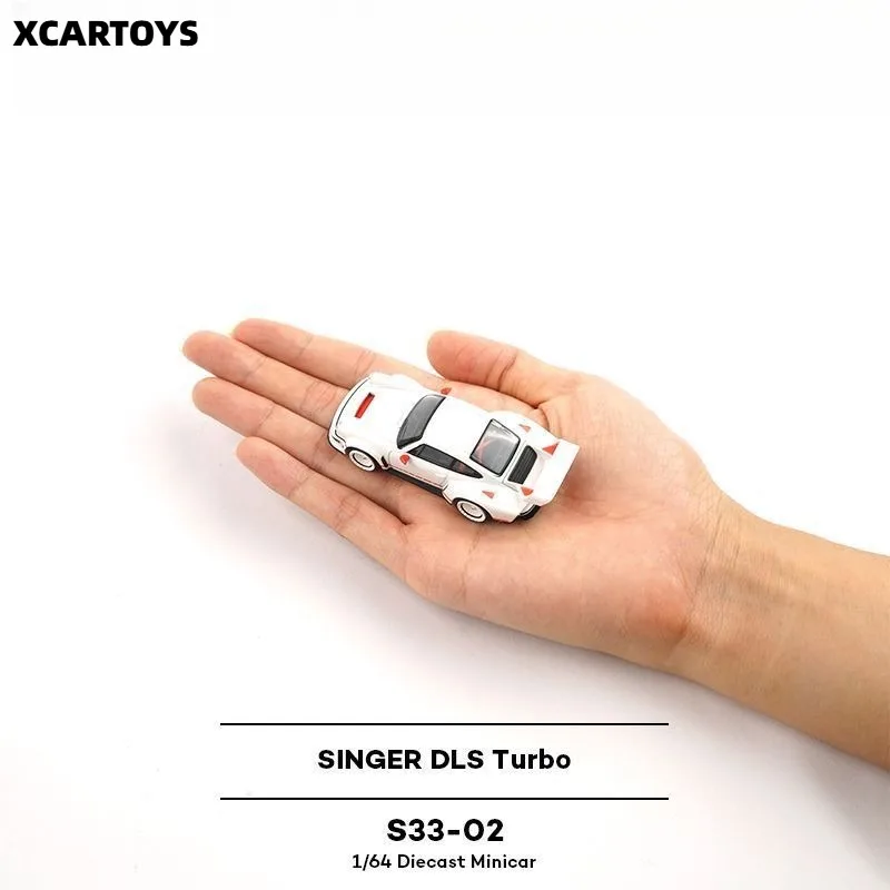 Xcartoys POPRACE 1/64 Porsche SINGER DLS Turbo White Diecast Collectible Model S33-02 For Hobbyists