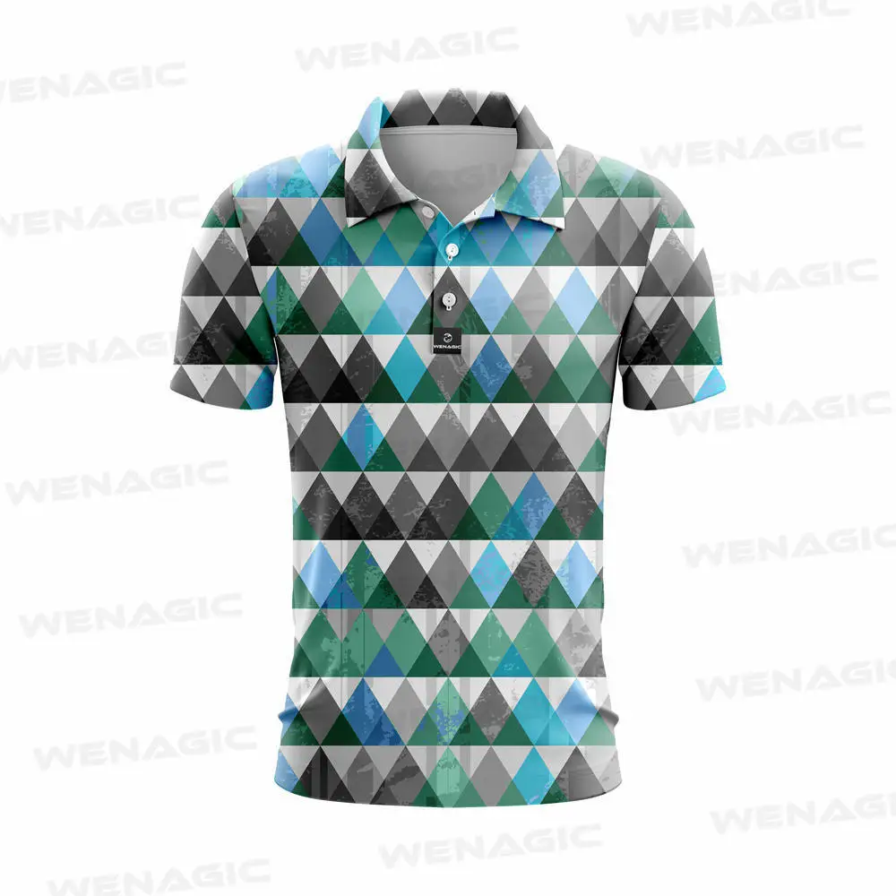 Polo Shirts Men T-shirt Printed Golf Wear Tennis Polo Shirts Fashion Casual Breathable Short Sleeves Jersey Tops Sports Clothing