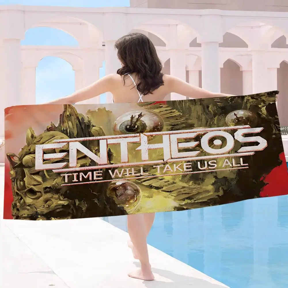 Metal Band E-Entheos Bath Towel Microfiber Soft Water Absorbing Breathable For Girl Kids Decorative Cartoon Beach Towel