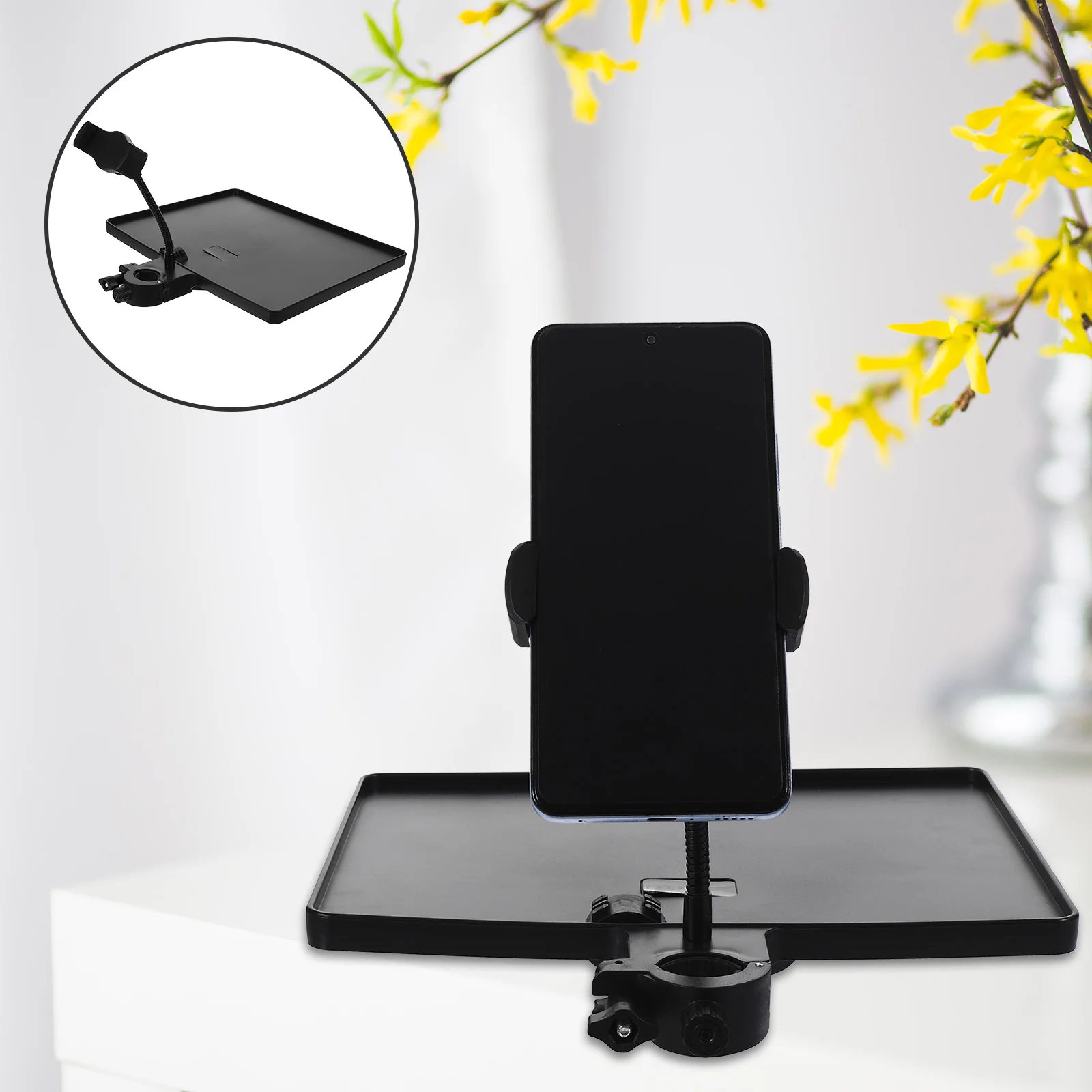 Microphone Tray Holder Live Broadcast Stand Shelf Bracket Sound Plastic Storage