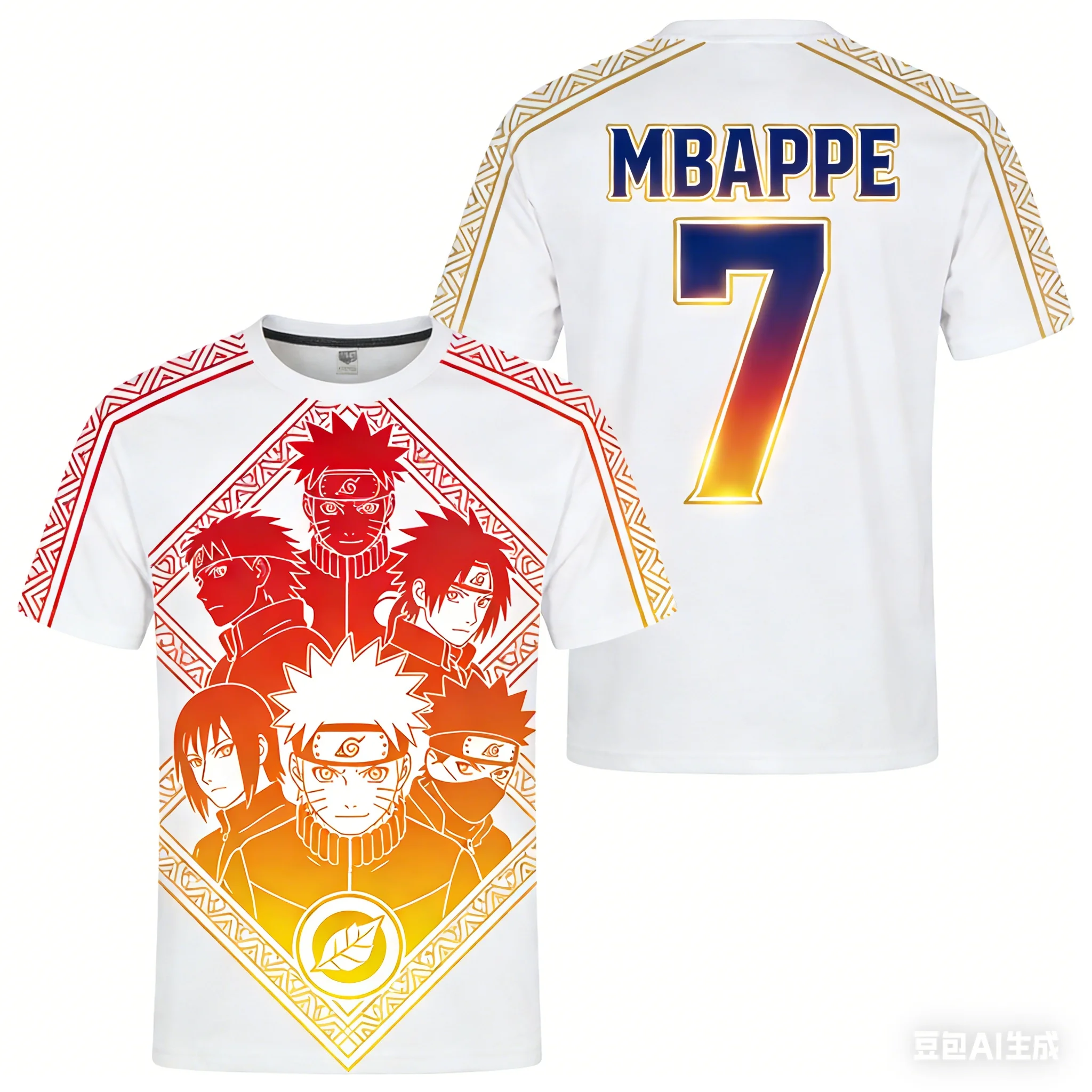 

Футболка унисекс с принтом номера в коллаборации Naruto × Soccer Star 2026-2027, трендовая, свободного кроя, повседневная, с коротким рукавом