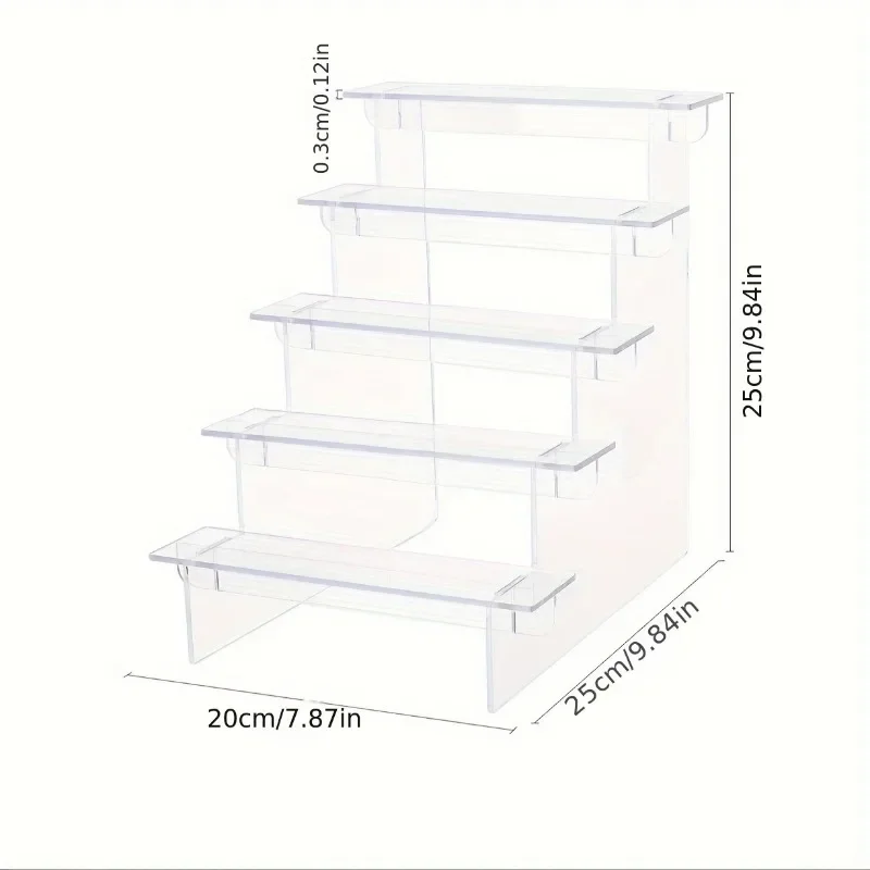 Transparent Acrylic 3/4/5 Tier Display Shelf Stand Organizer Riser for Figures Desktop Storage Rack Clear Acrylic Perfume Holder