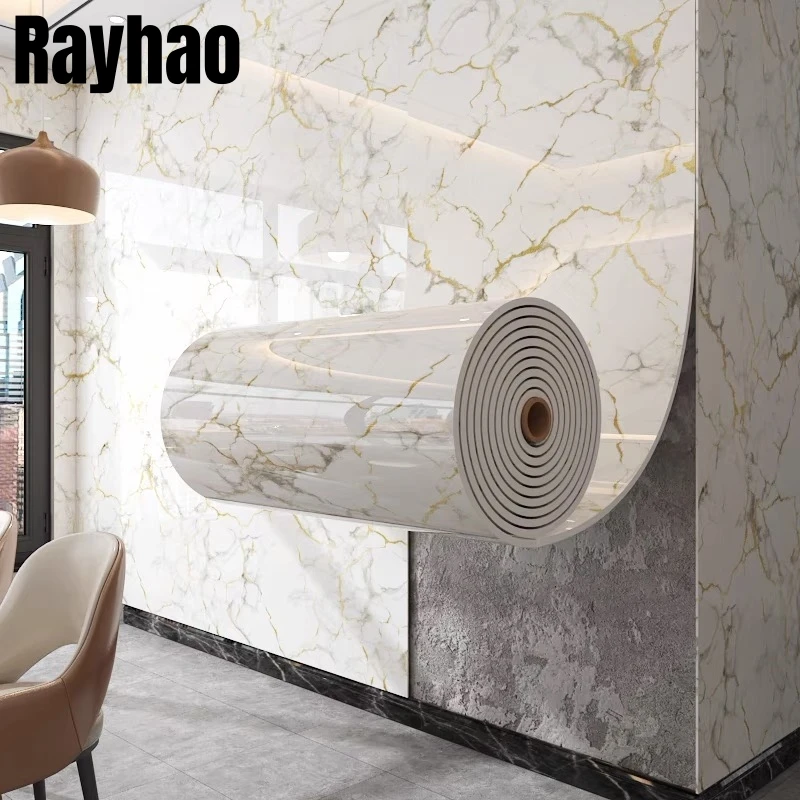 

Easy To Stick Foam Self-adhesive Wallpapers Home Decoration Kitchen Countertop Closet Living Room Thick Marble Wall Stickers