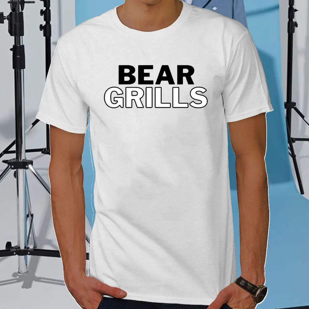 Men Women Summer Fashion Modal T Shirt Bear Grills Funny Comedy Spoof Grylls BBQ Tee-shirt Humor Creative Mens Clothes Tops