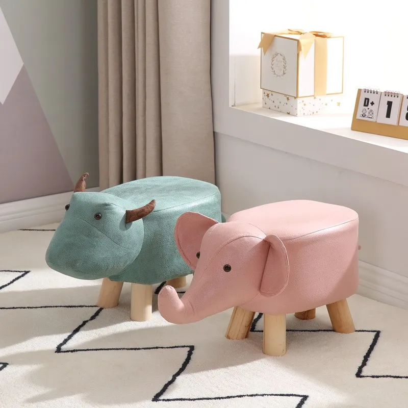 k-star Wooden animal stools living room cute shoe changing stools household low stools fashionable and creative benches