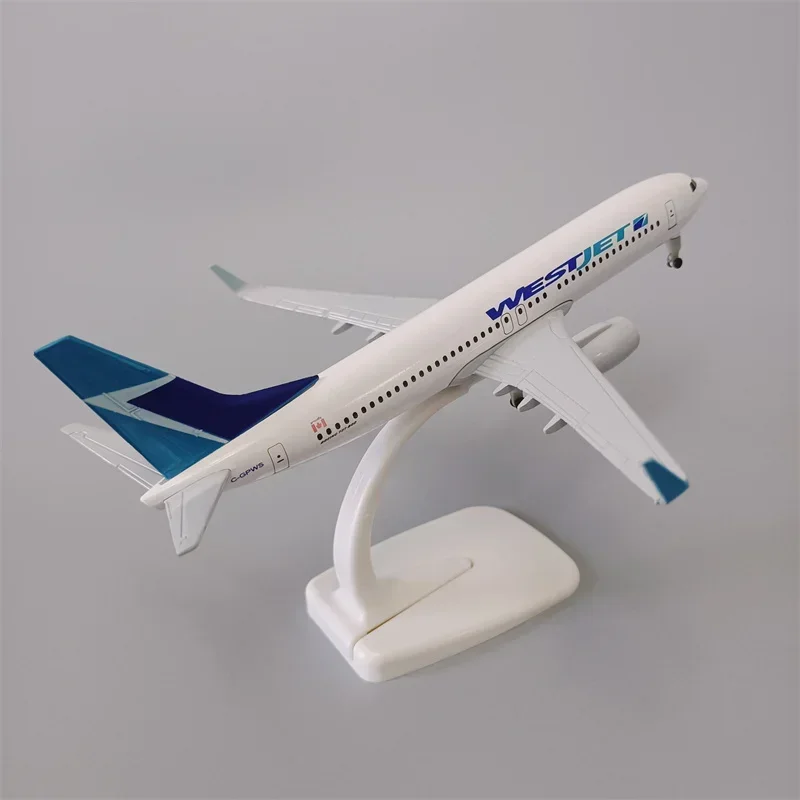 Alumínio Alloy Avião Modelo Avião com Rodas, Avião, Canada Air, WESTJET, West JET, Boeing 737, B737, 20cm