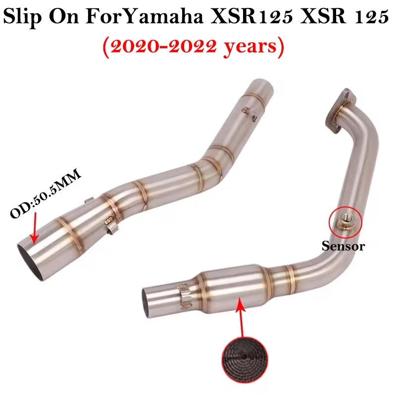 

Motorcycle Exhaust System Escape E-mark Front Middle Link Pipe Muffler Slip On For Yamaha XSR 125 XSR125 2020 2021 2022