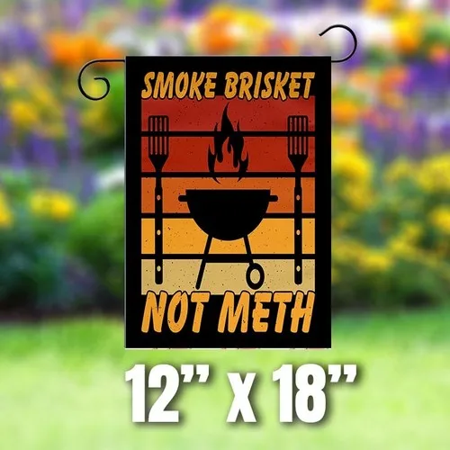 Garden Flag 12x18inch Smoke Brisket Grill Master Decor Yard Sign Welcome Flag JJE DDI GGX
