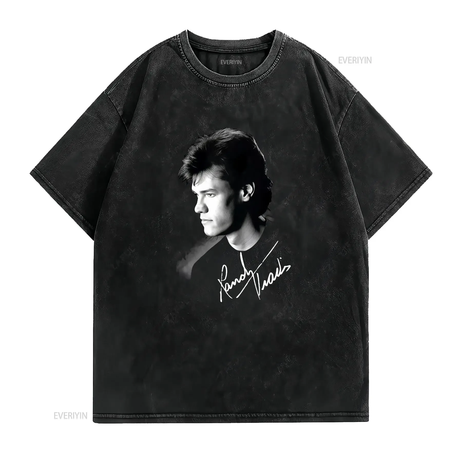 New Randy Travis Face Cotton Men S 235XL T Shirt 1D868 vintage Washed Stretched streetwear Comfortable Soft graphic