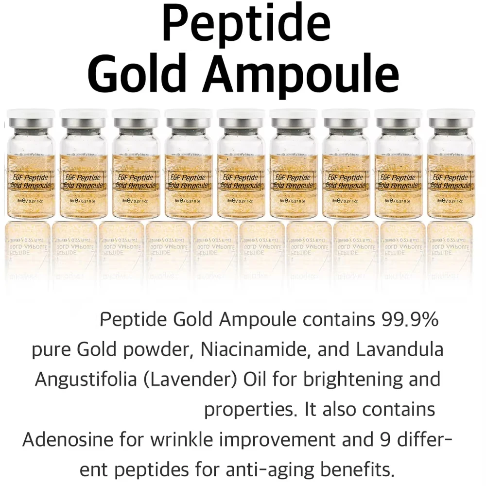 Korea Peptide Gold Ampoule Skin Booster Crosslinked Hyaluronic Acid Facial Essence Whitening Moisturize Rejuvenating Skin Care