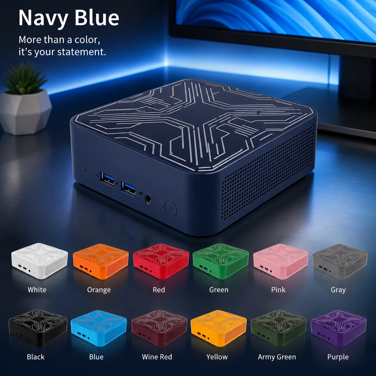 Intel Core N95 Mini Desktop 16GB DDR4 2TB NVMe SSD Triple 4K Output WiFi6 BT5.2 High Performance Office Home Pro Max Unit