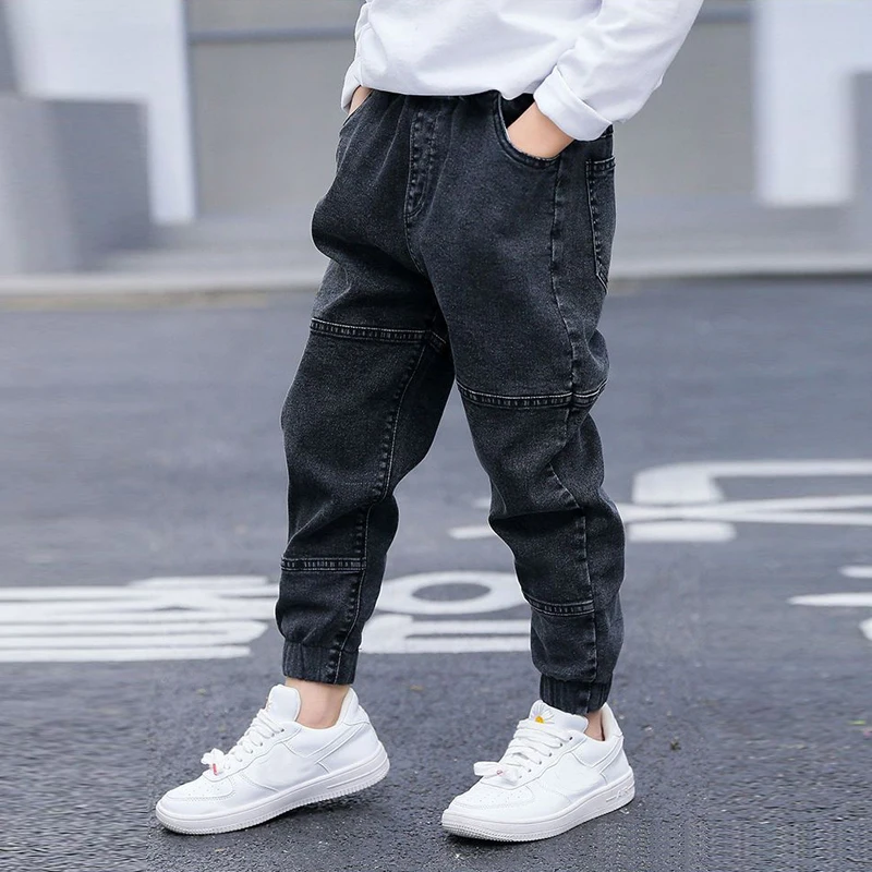 IENENS Skinny Jeans Kids Slim Pants Boys Stretch Jeans Casual Trousers 4 5 6 7 8 9 10 Years Child Clothes Pencil Pants