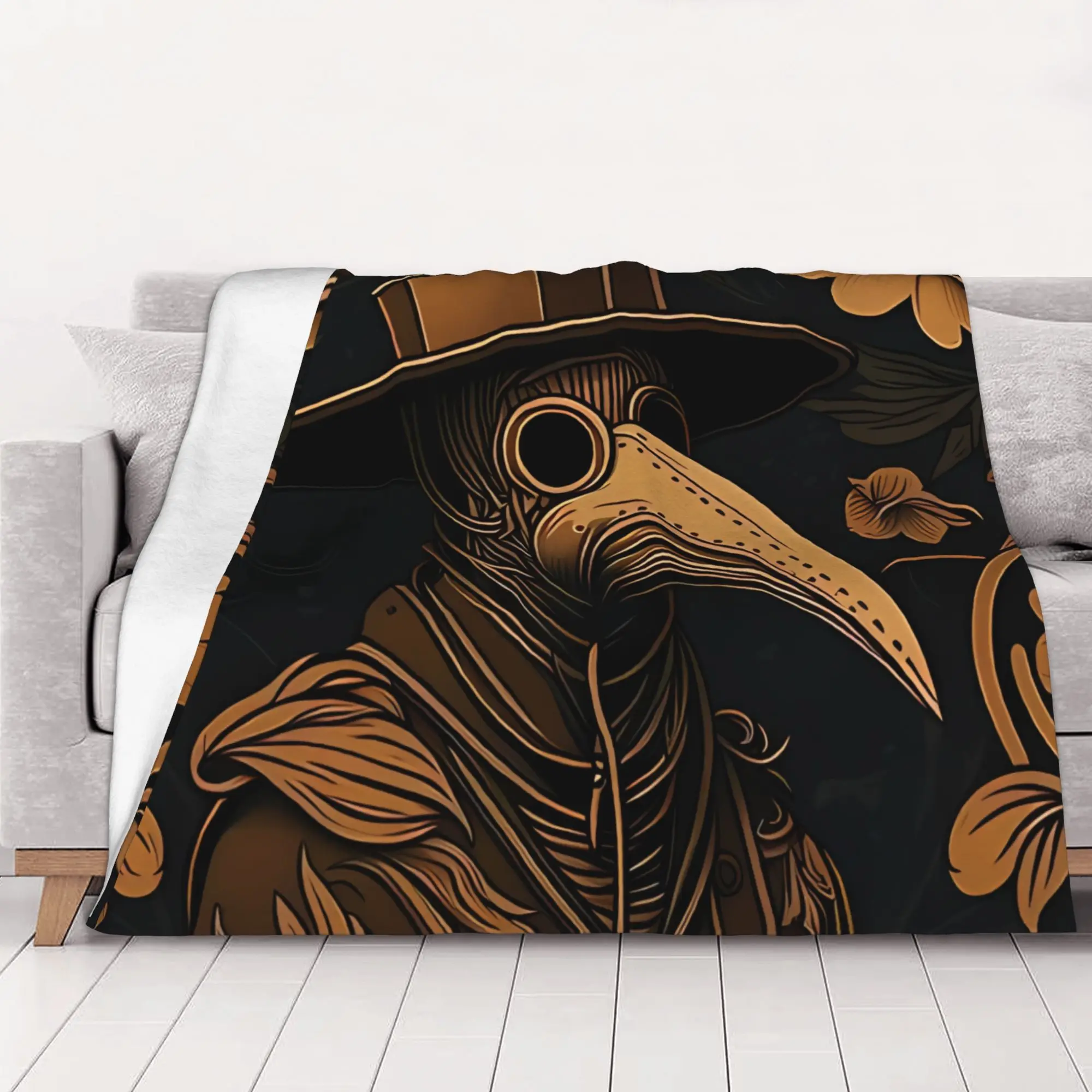 1PC Medieval European History Plague Doctor home room decorations Winter Blankets for Adults Bedding Home Interior Sofa Knee