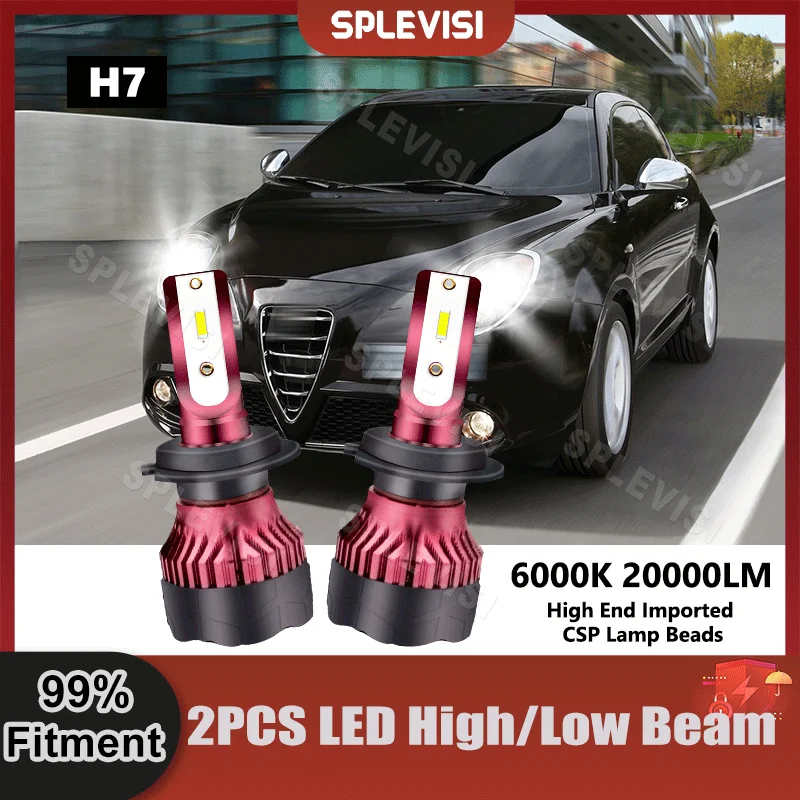 

2PCS H7 LED Headlight High/Low Beam Bulbs For Alfa Romeo Brera For Alfa Romeo Mito For Alfa Romeo 147 Car Fitment LED Headlight