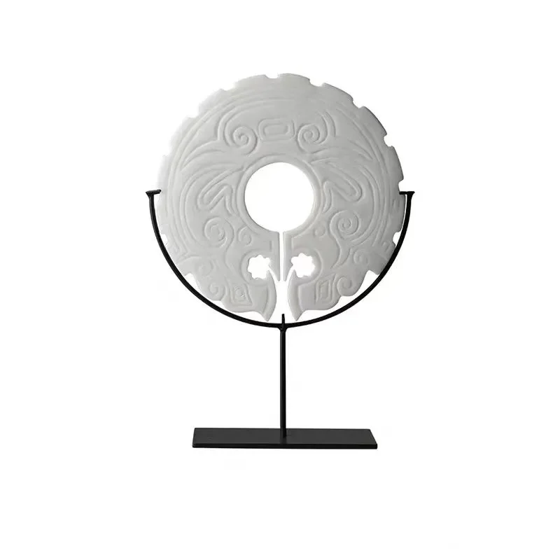 for New Chinese Creative Resin Safety Buckle Ornament Model Room Study Metal Bracket Jewelry