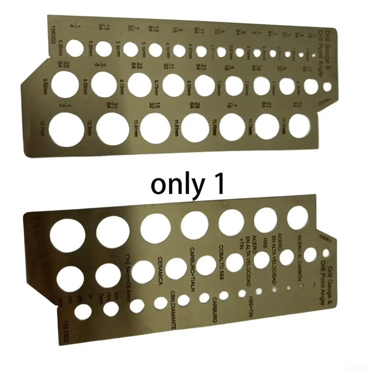Metal Drill Gauge for Drill Bits Featuring 30 Hole Measurements From 1/16 to 1/2 Inch for Sharpening 135 118 Degree Bits