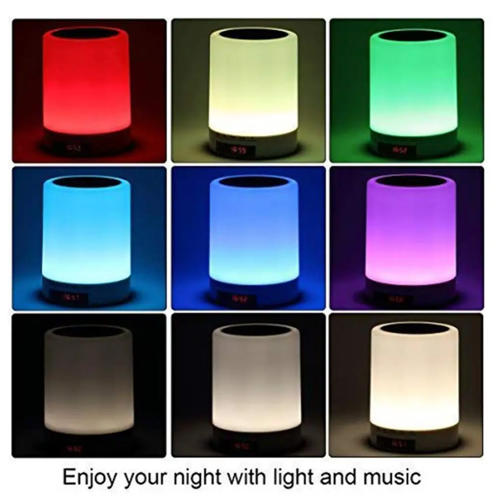 Portable Wireless Bluetooth Speaker Cylinder 7 Color LED Colorful Night Light hands-free call Support TF Card USB for Home Decor