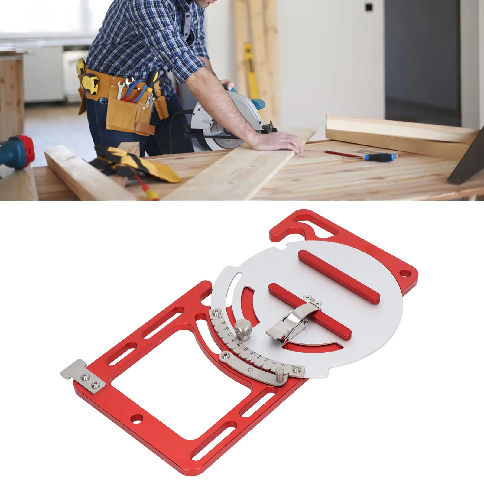 Binario per sega elettrica regolabile con binario in metallo per la lavorazione del legno Binario per sega circolare regolabile