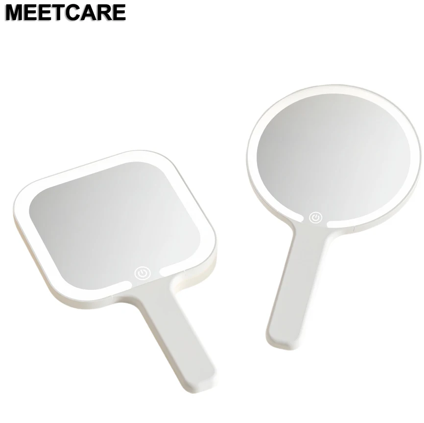 

3 Colors LED Smart Makeup Mirror Hand-held Carry with Touch Screen Cosmetic Tabletop Vanty Mirror Travel Home Use Beauty Mirrors