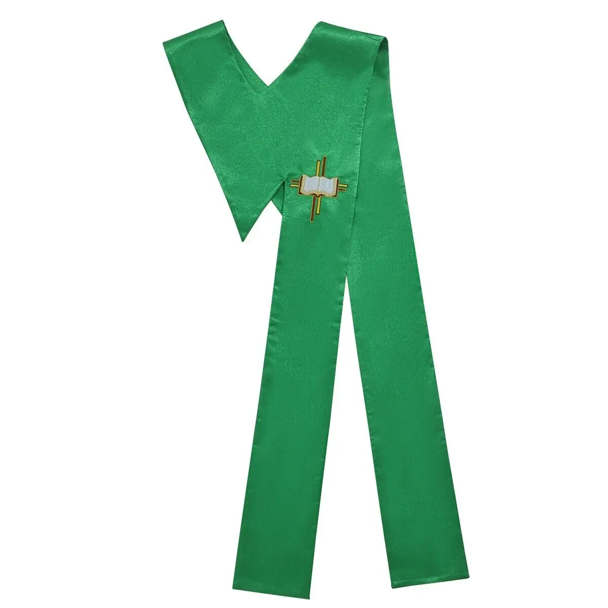 Unisex Reversible V Shape Choir Stole with Border and Cross Pattern with border Church Stole