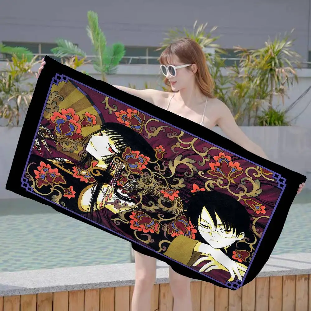 Supernatural Anime X-Xxxholic Microfiber Blanket Quick Drying Beach Towels Oversized Printing Super Absorbent Pool Towel Blanket