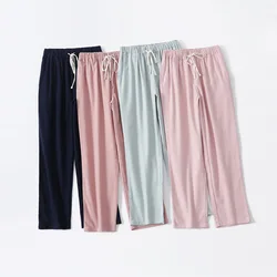 Spring Autumn Women 100% Cotton Flannel Sleep Bottoms Female Nightwear Trousers Casual Pajama Pants Plus Size Home Pants
