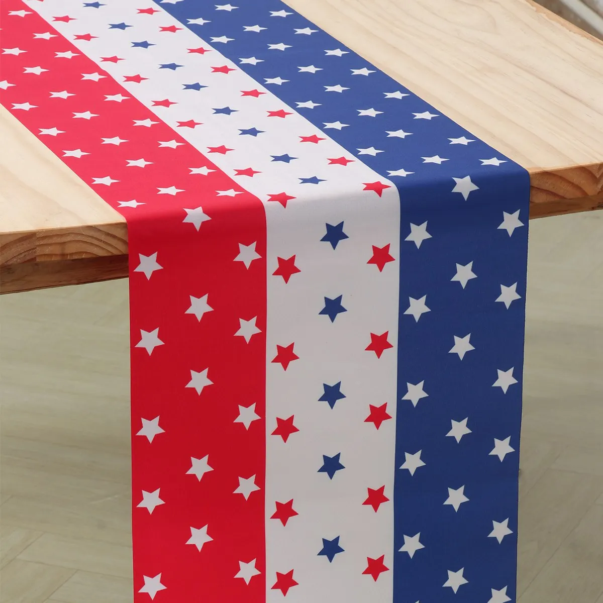 1pc Independence Day Table Runner July 4th Red White Blue Table Top Covers Table Runner Indoor Outdoor Holiday Party Decorations