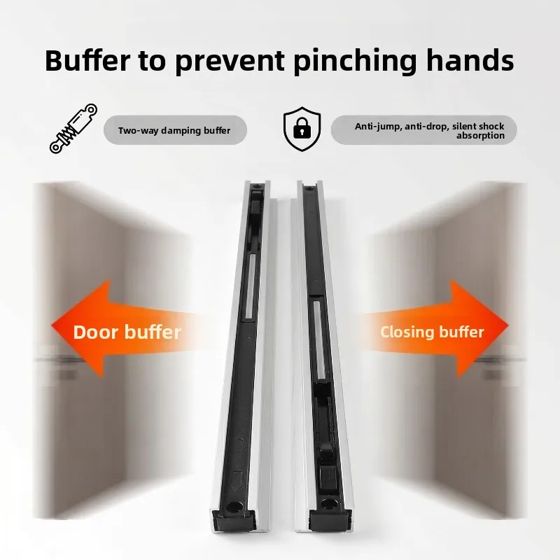 Hardware accessories to the top Wooden door Two-way damping buffer Hidden track, silent sliding door crane