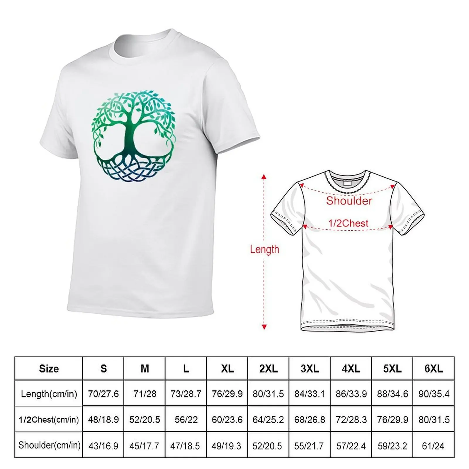 Celtic Tree of Life Watercolor Blue Green T-Shirt man t shirts for men t shirts for man graphic tees t shirt man casual T-shirt