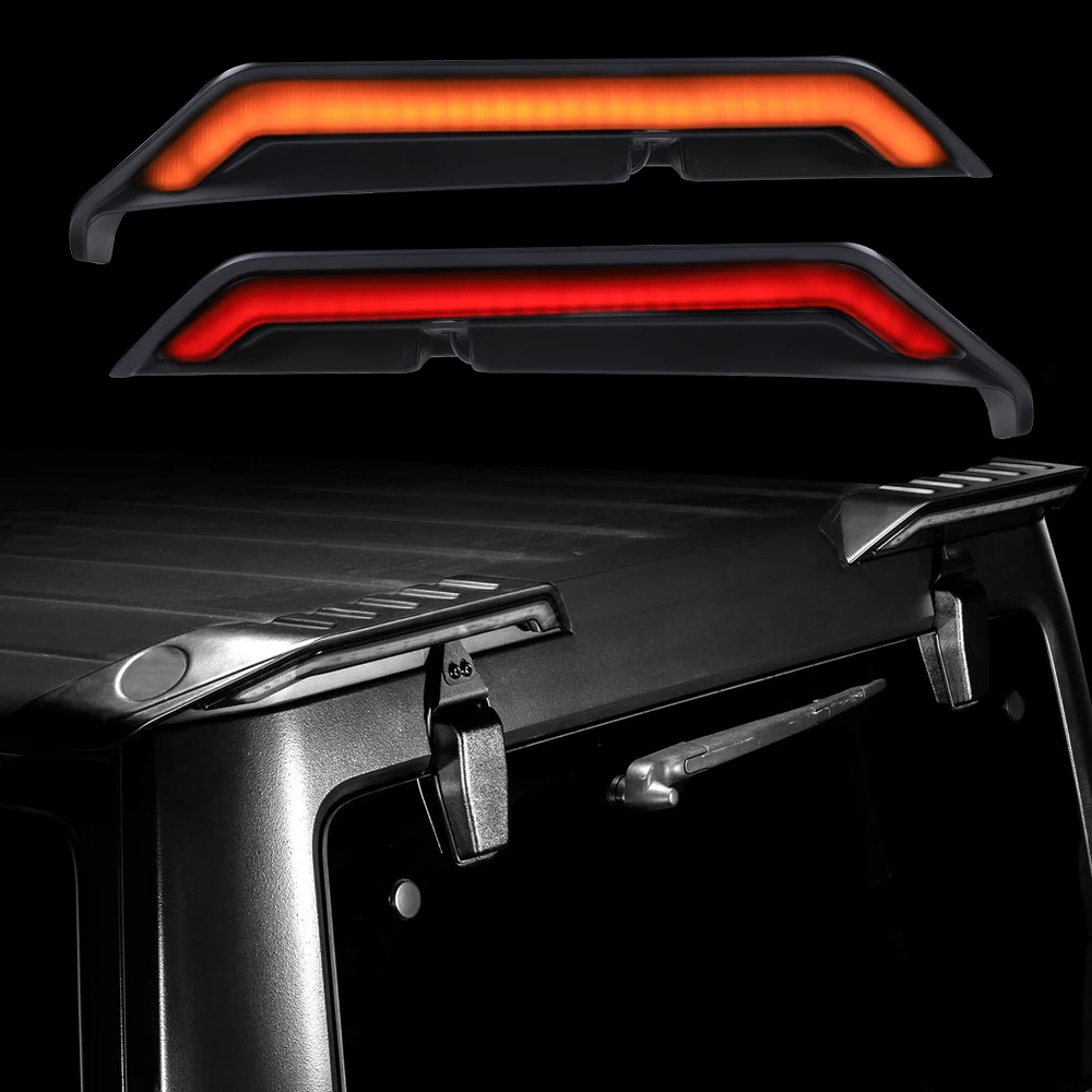 

rangler Other Exterior Accessories Car Led Rear Wing Spoiler Taillight Car wings Light W/ Red DRL/brake Yellow Turn Lightcustom