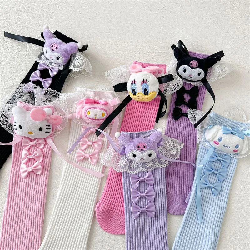 Kuromi Hello Kitty Anime Kawaii Sanrio enfants chaussettes décontractées mignon dessin animé belle poupée pendentif bas bébé cadeaux jouets