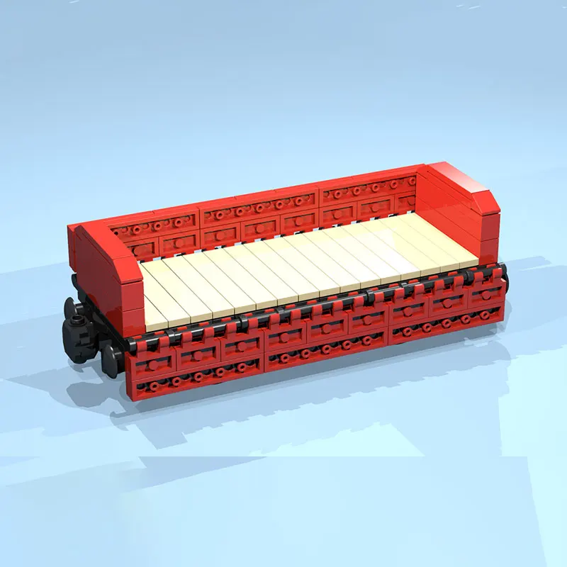 

MOC-18033 4-колесный планшетный универсал с мини-поездными блоками | Красный | Обучающий кирпичный пазл | Креативная игрушка | Идеальный подарок