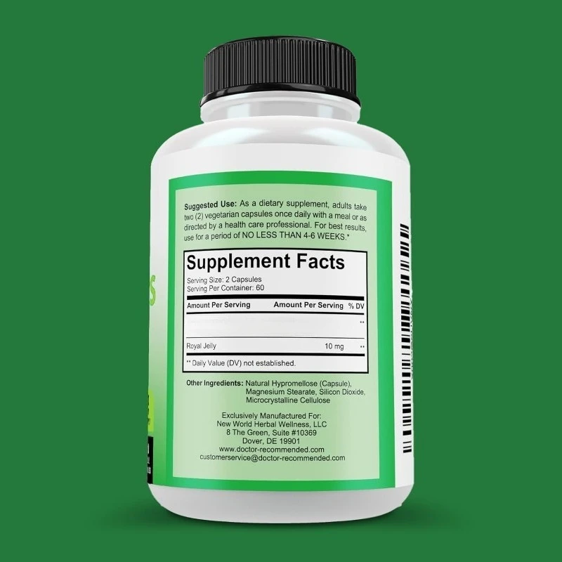 

Berberine Botanical Extract Capsule 1200mg Per Serving with Royal Jelly Based Daily Health Supplement 120 Veggie Capsules