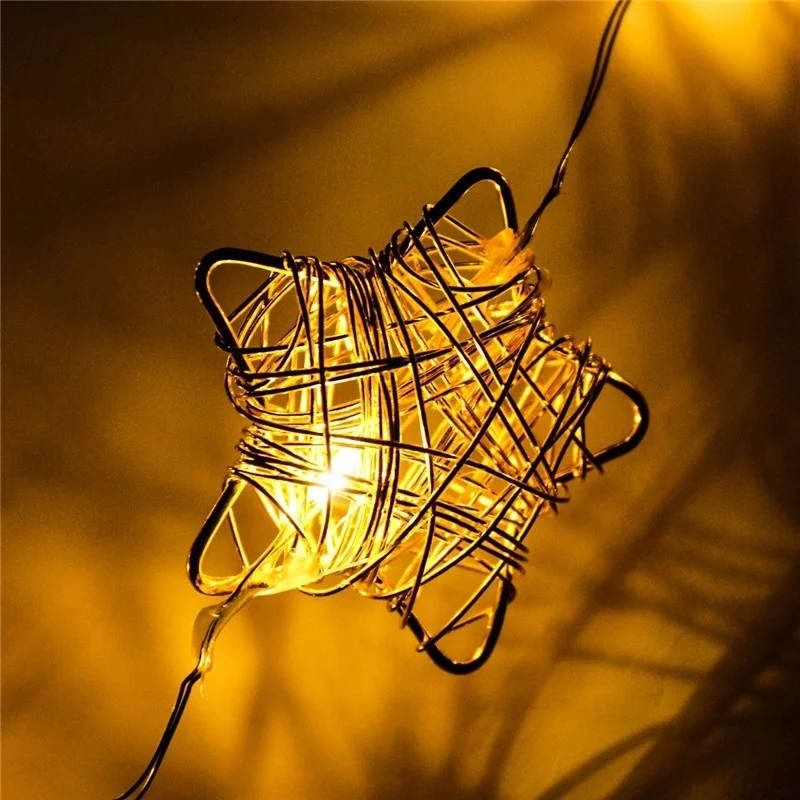 

10 Lights Golden Star Style Fairy Lights String Lights For Christmas Outdoor Garden Decor Wedding Party