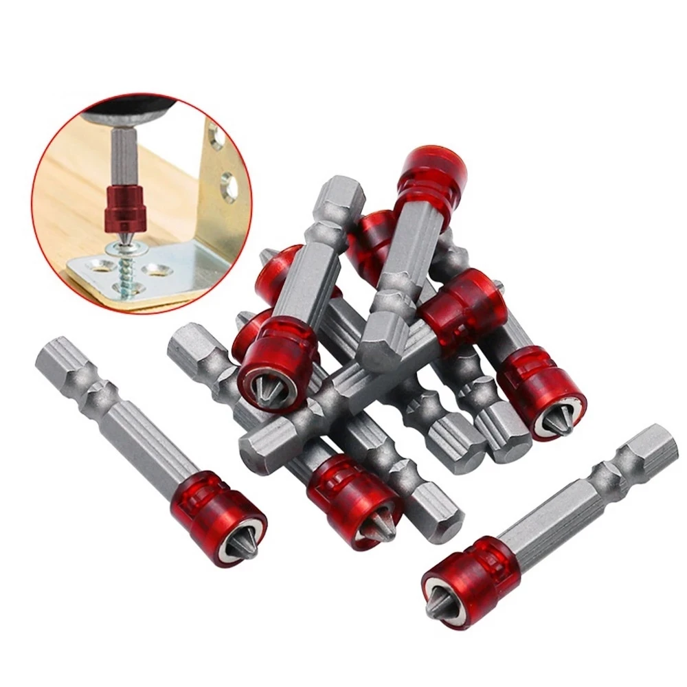 2pcs 50mm Single Cross Screwdriver Bits Magnetic Bolt Driver Drilling for Any Power Cordless Drill Hardware Tools