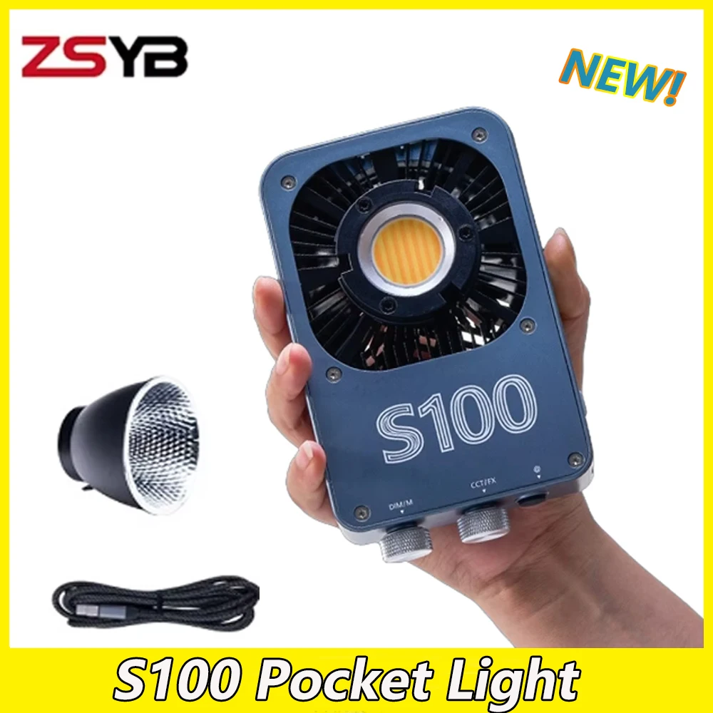 

ZSYB S100 Pocket Light COB LED Light Full Color 2700k-5600k Photography Lighting Outdoor Video Shooting