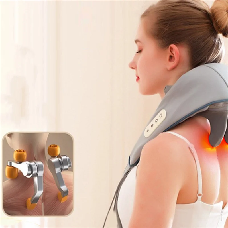 

A27U New 6D Kneading Massage Electric Massager Neck For Pain Relief Shoulder Pillow Cervical Back Muscle Relaxing Shawl