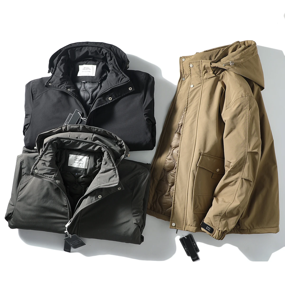 

Thiened Cotton Jaet Outdoor Workwear Removable Hood Windproof Warm Casual Men's Autumn Winter Cotton Coat Faion Urban S...