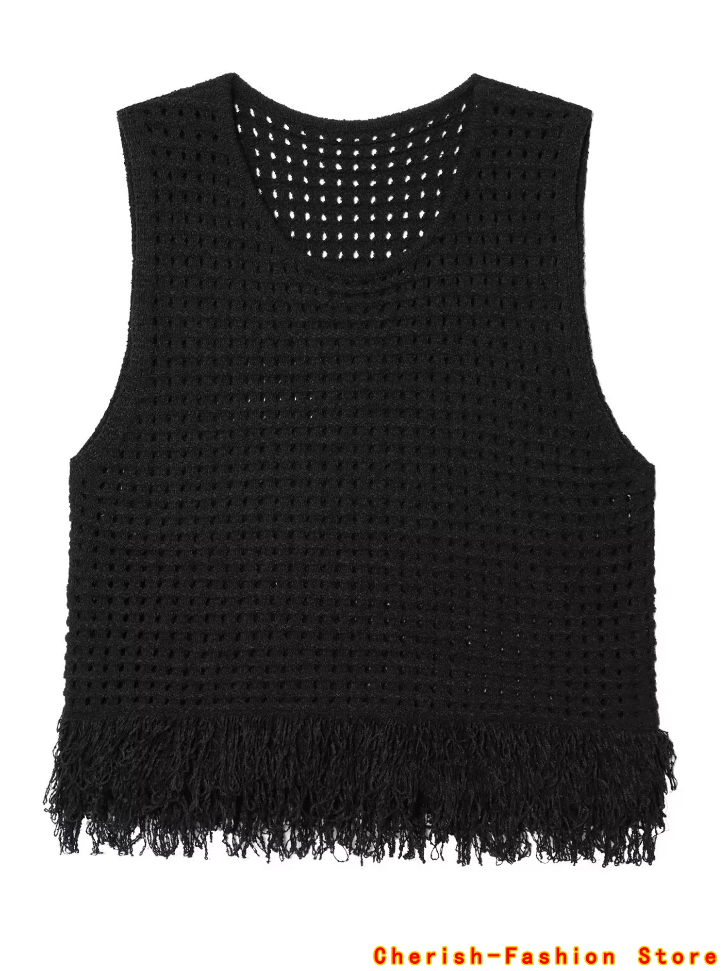 2025 صيف جديد في شيك تانك القمم موضة شرابات المرقعة أنبوب القمم للنساء الجولة الرقبة أكمام محبوك سترة قصيرة الإناث #2