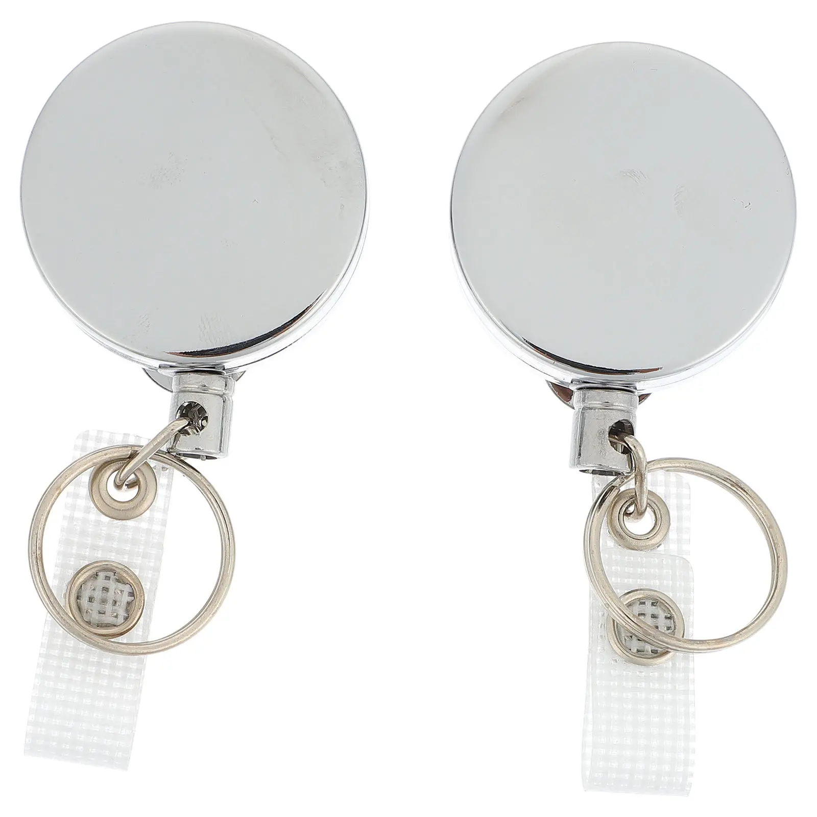 2Pcs Retractable Id Badge Holder Reel with Belt Clip and Key Ring for Nurses Teachers Students Workers Volunteers Scanning