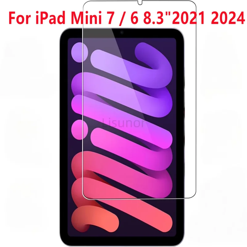 Protetor de Tela de Vidro Temperado 9H para Tablet iPad Mini 7 6 8.3 Polegadas 2021 2024, Filme Protetor Anti-Risco e Sem Bolhas